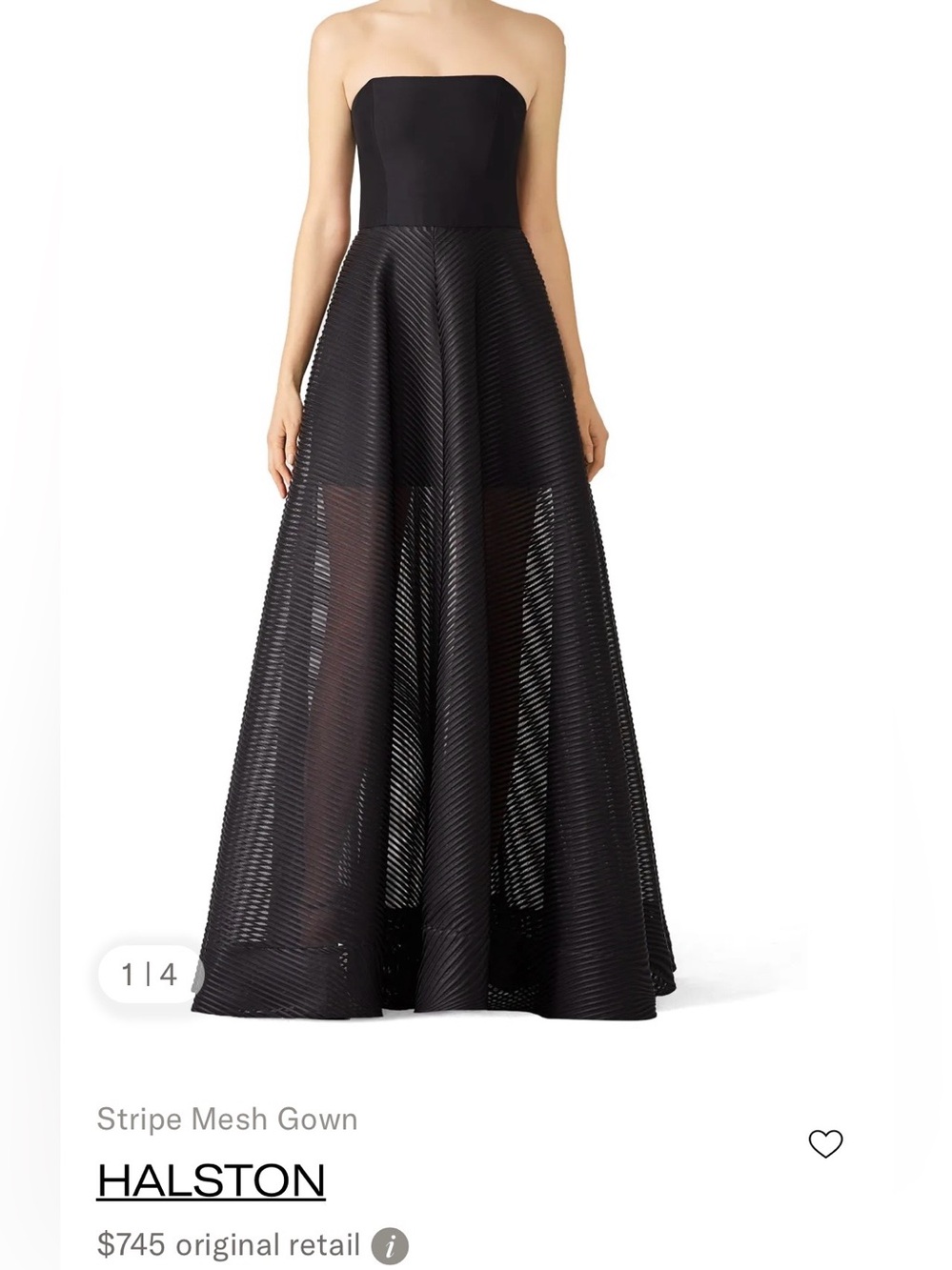 Halston Heritage Midnight Black Gown